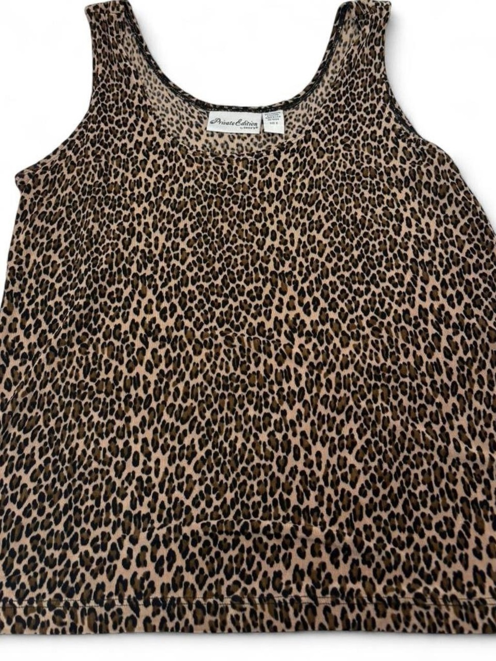 Chicos Animal Print Sleeveless Tank Top - Brown Leopard